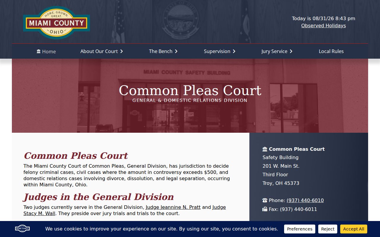 Miami County court docket Common Pleas e-filing information