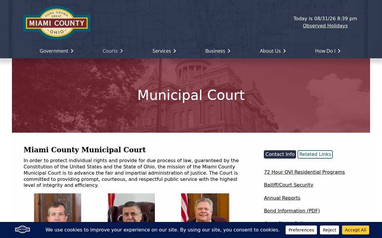 Miami County court docket Municipal Court public-record route