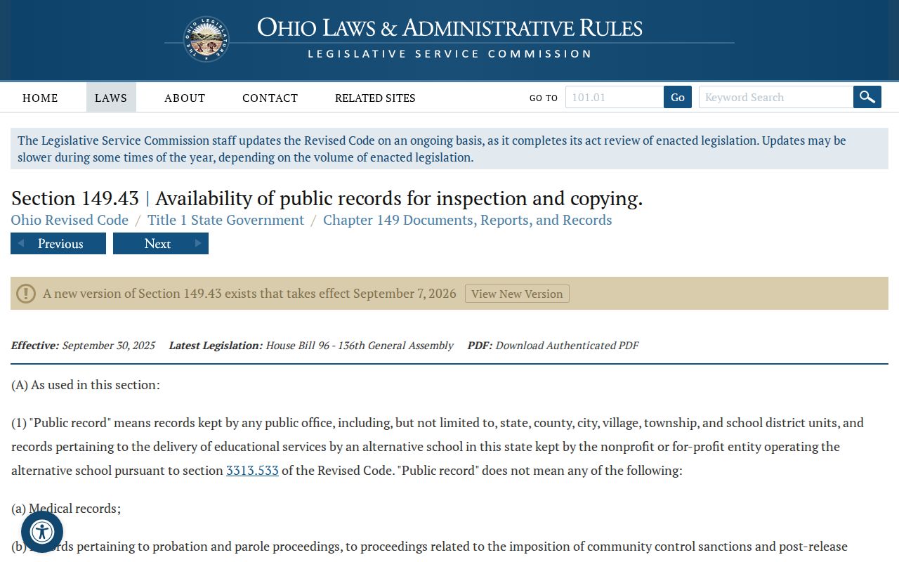 Piqua court records Ohio Public Records Act source