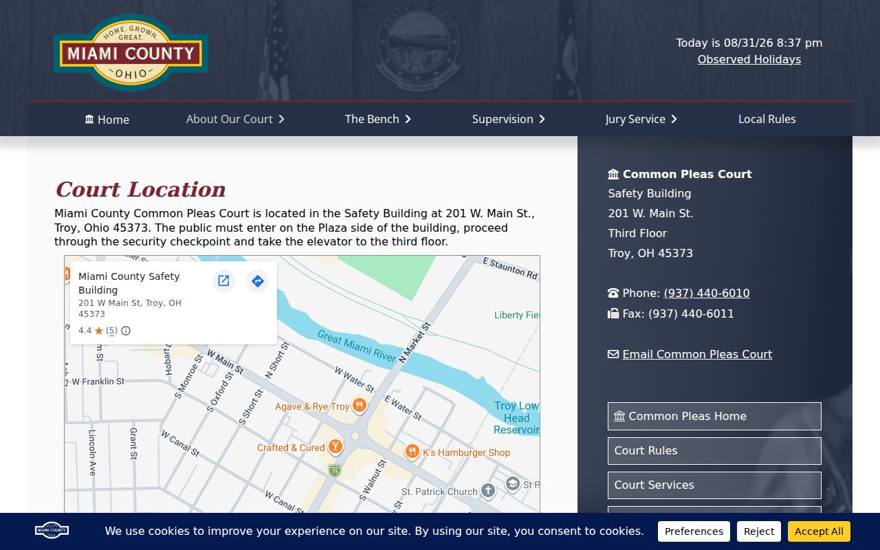 Troy court docket Common Pleas court location